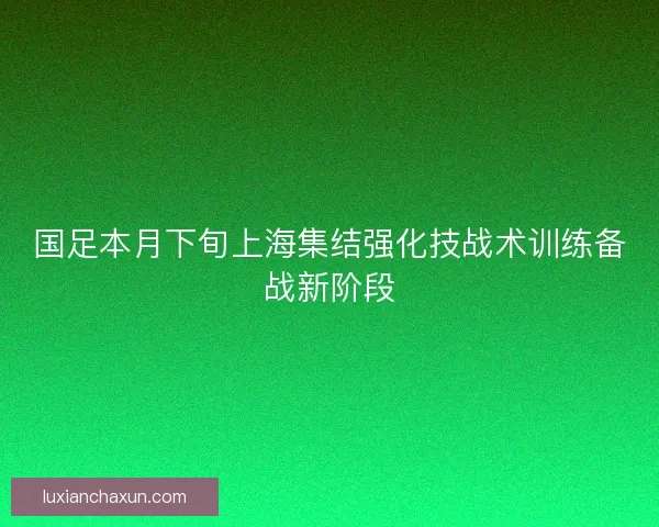 国足本月下旬上海集结强化技战术训练备战新阶段